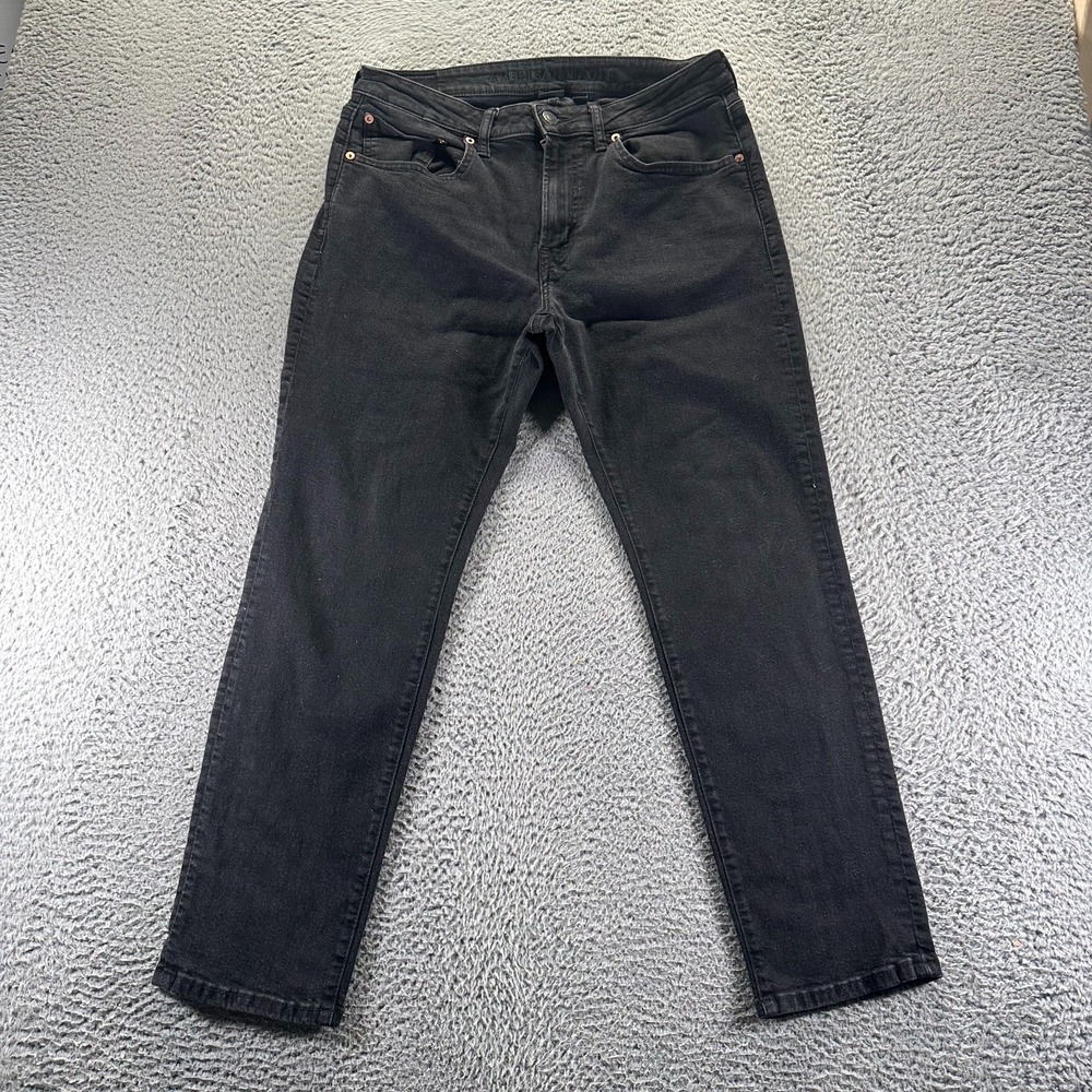 American Eagle Outfitters Jeans Mens 32x28 Black Denim Straight Athletic Stretch